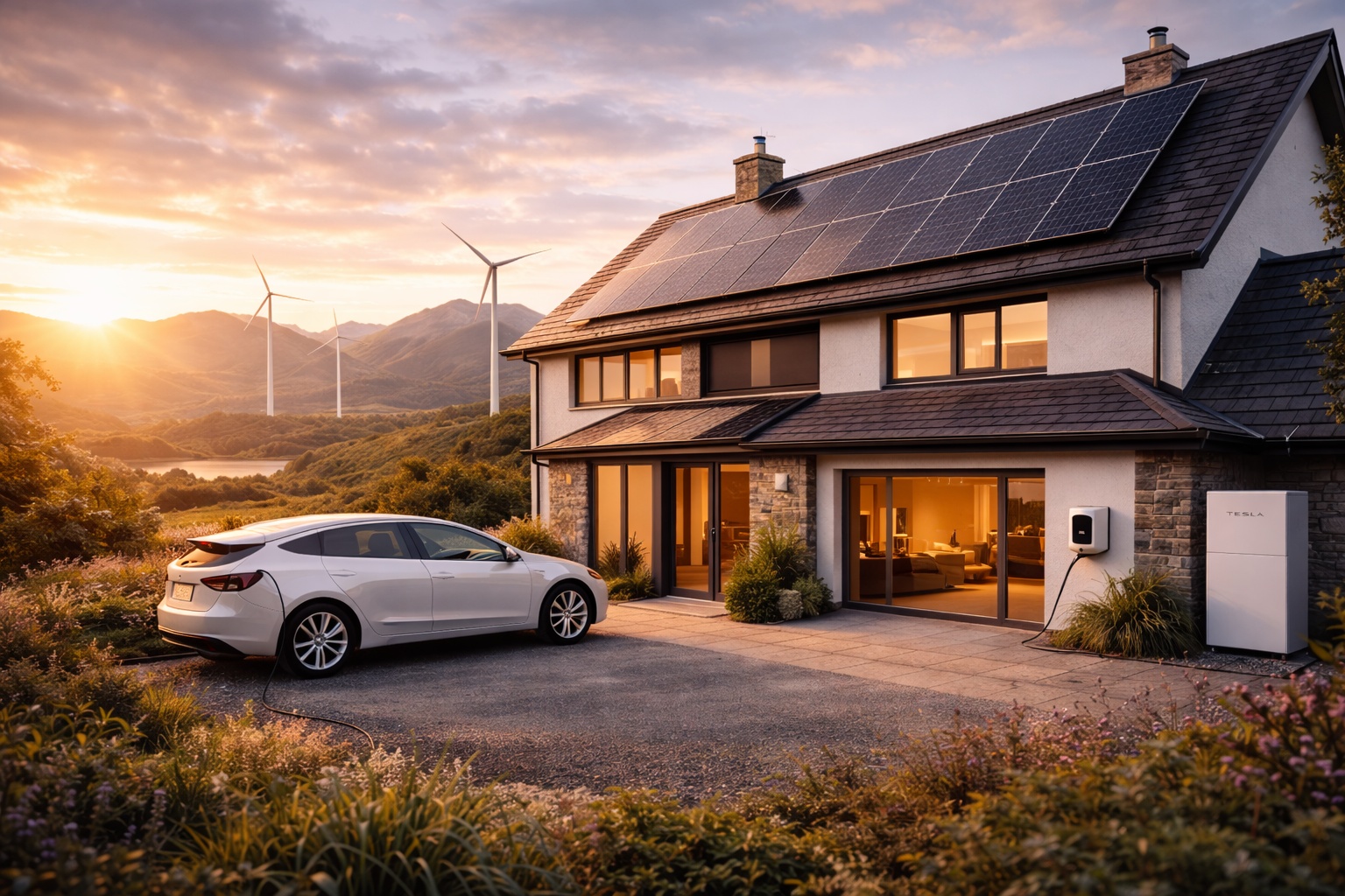 Scottish home with solar panels, EV charger and battery storage